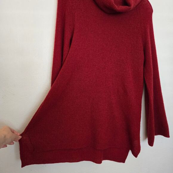 100% Cashmere Brick Red Cowl Neck Sweater Size XS/4 Fall Winter Knit Classic - Picture 7 of 14